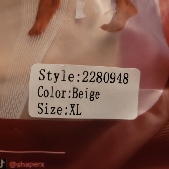New SHAPERX High Waist Shorts Tummy Control Butt Enhancer, Beige, sz XL - Picture 5 of 7